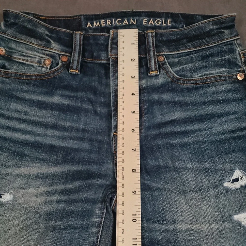 American Eagle Athletic Skinny Mens 26x30 Blue Distressed Airflex+ Jeans